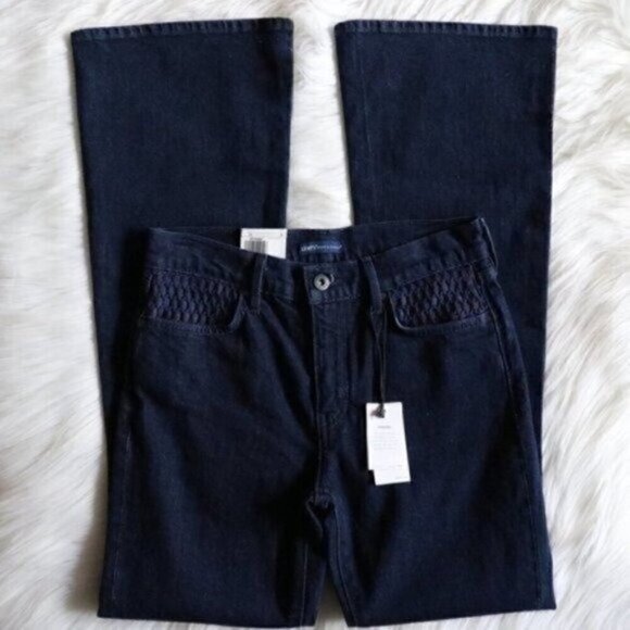 NWT Levis Made and Crafted Flared Denim Jeans Size 28 Dark Blue Wash - Picture 9 of 13